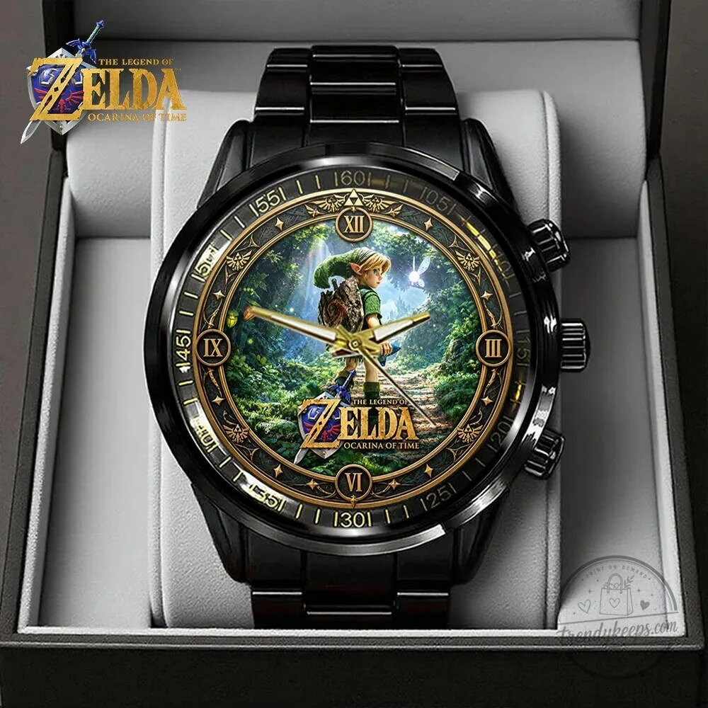 The Legend of Zelda Ocarina of Time Link Black Stainless Steel Watch